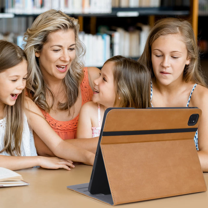 for iPad Pro 12.9 Case 6th Generation 2022 / 5th Gen 2021, 12.9 Inch iPad Pro Cases with Pencil Holder and Pocket, Multiple Angles Viewing Flip Cover Protective Folio Auto Sleep/Wake, Black