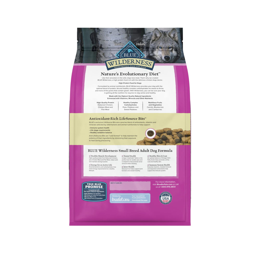 Blue Buffalo Wilderness High Protein, Natural Adult Small Breed Dry Dog Food, Chicken 4.5-lb