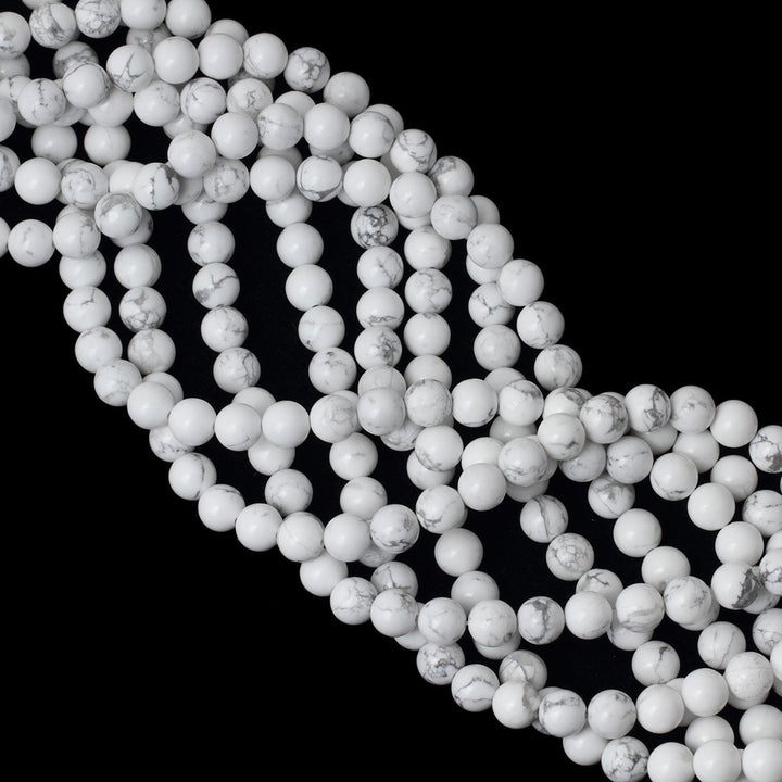 8mm 45PCS Natural White Howlite Gemstone Round Loose Stone Beads for Jewelry Making DIY Crafts Design 1 Strand 15