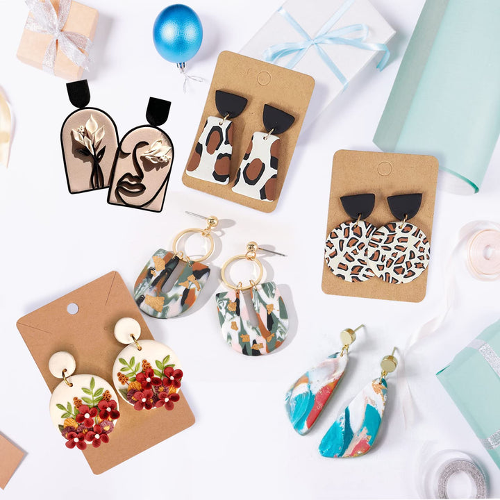 Polymer Clay Cutters, 118Pcs Clay Earring Cutters Kit, 18 Shapes Plastic Clay Cutters for Polymer Clay Jewelry Making with Earring Cards, Earring Hooks, Jump Rings