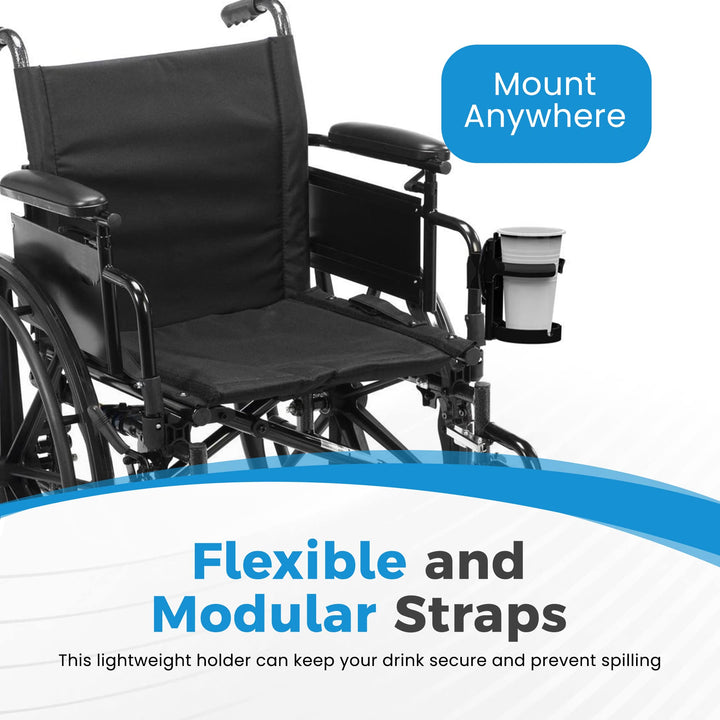 Mobility Cup Holder, Portable Drink Attachment, Adjusta