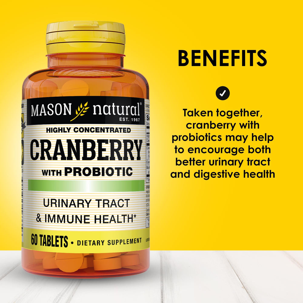 MASON NATURAL Cranberry with Probiotic, 2 Month Supply,