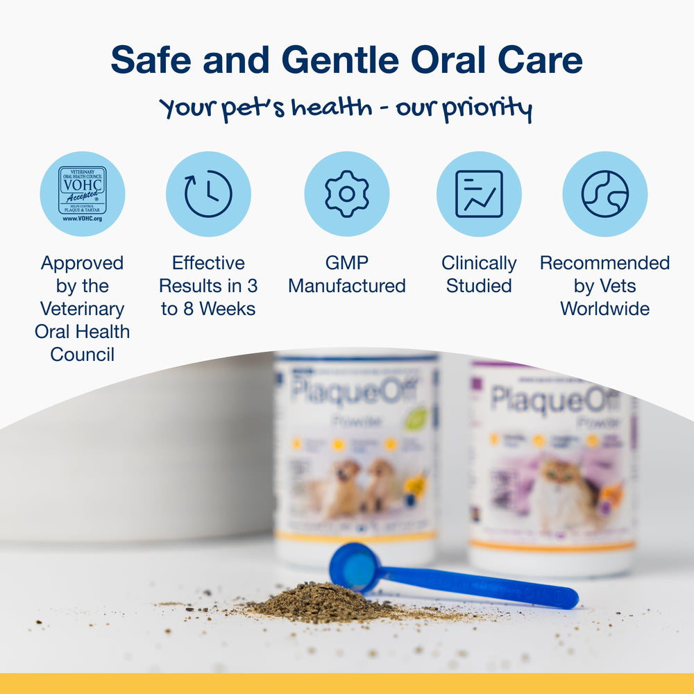 Powder for Pets - Cat & Dog Breath Freshener - Plaque & Tartar Remover for Pet Oral Care - 60g
