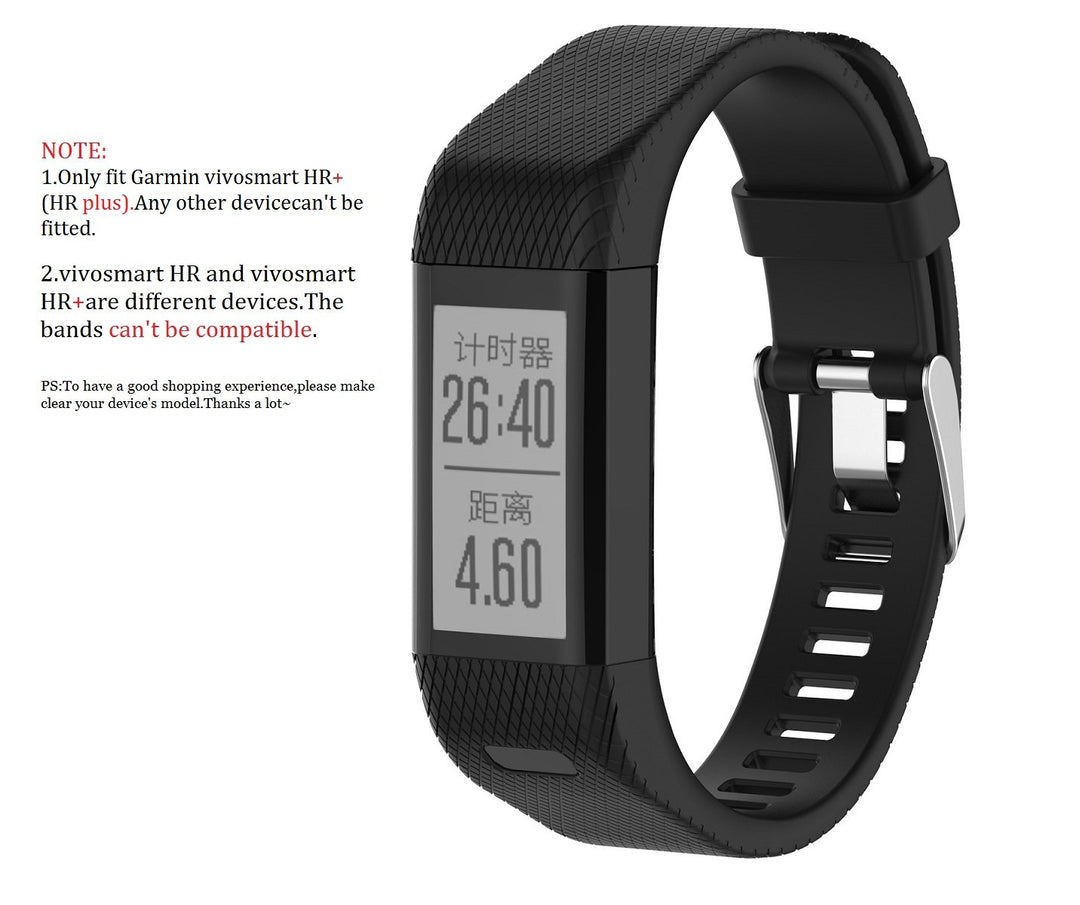 Strap Compatible with Vivosmart HR+ Bands Replacement Striped Sport Straps with Tool Kits for Garmin vívosmart HR Plus Tracker (Black)