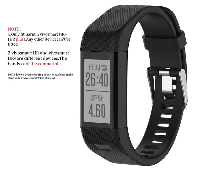 Strap Compatible with Vivosmart HR+ Bands Replacement Striped Sport Straps with Tool Kits for Garmin vívosmart HR Plus Tracker (Black)