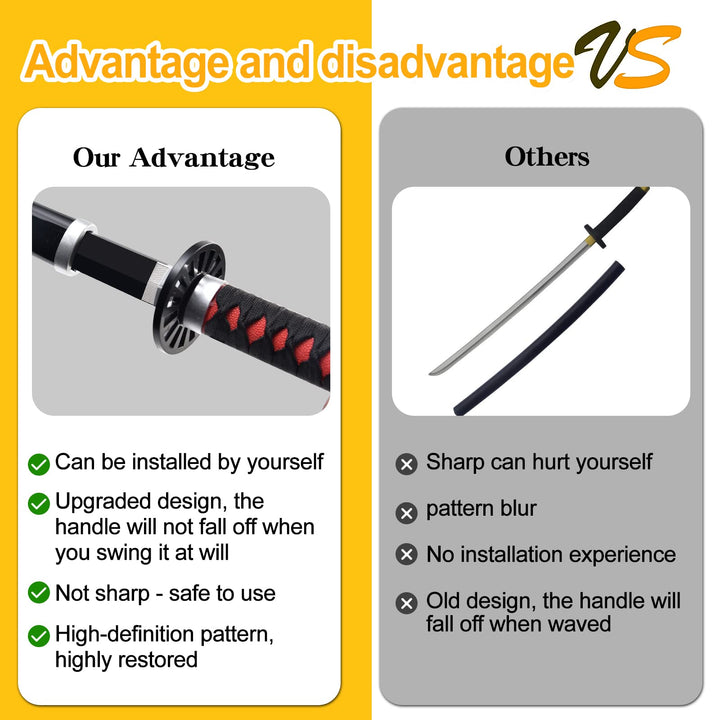 Tanjiro Sword,Demon Slayer Sword, Tanjiro Katana -41 inchfor Role-Playing and Collection.Anime Original Texture