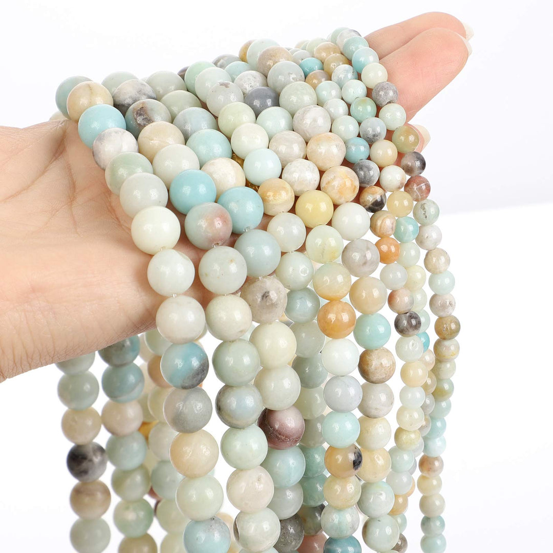 45pcs 8mm Black Point Amazon Natural Stone Beads for Jewelry Making, Energy Stone Healing Power,Enjoy DIY Fun