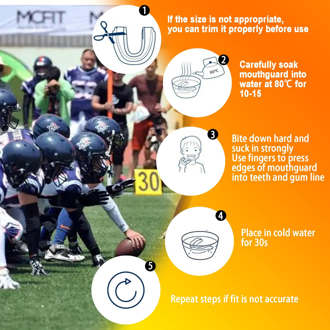 2pcs Sports Mouth Guard with Case for Adult and Youth, Gum Shield, Mouldable Mouthguard for Boxing, MMA, Rugby, Martial Arts, Judo, Lacrosse, Hockey and All Contact Sports (Adult, Blue-2pcs)