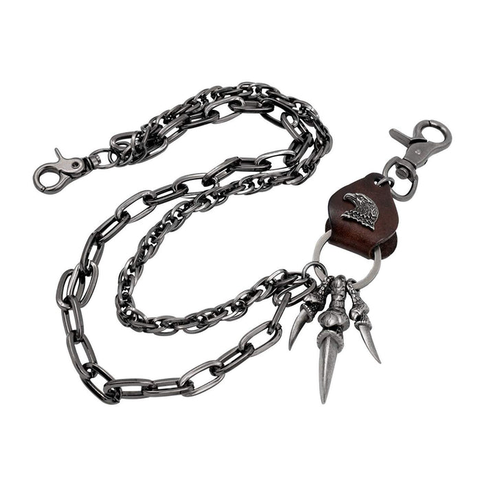 Wallet Chain For Men Fashion Hip Hop Punk Cool Hawk claw Jeans Chain,Retro Anti Theft Key Chain Pant Chain(Brown Skin Eagle Claw)