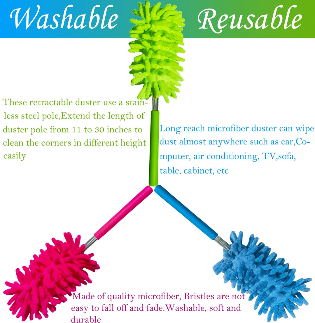 M-jump Retractable Long-Reach Washable Dusting Brush , 