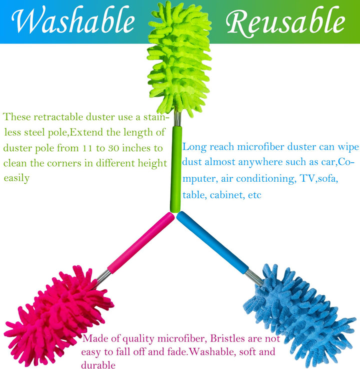 M-jump Retractable Long-Reach Washable Dusting Brush , 