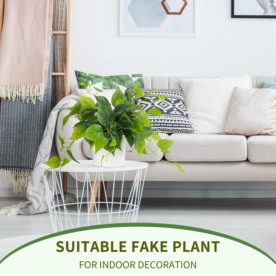 JPSOR Fake Plants Indoor with Ceramic Pots, Artificial 