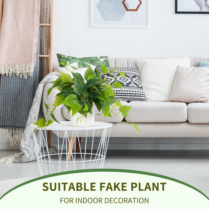 JPSOR Fake Plants Indoor with Ceramic Pots, Artificial 
