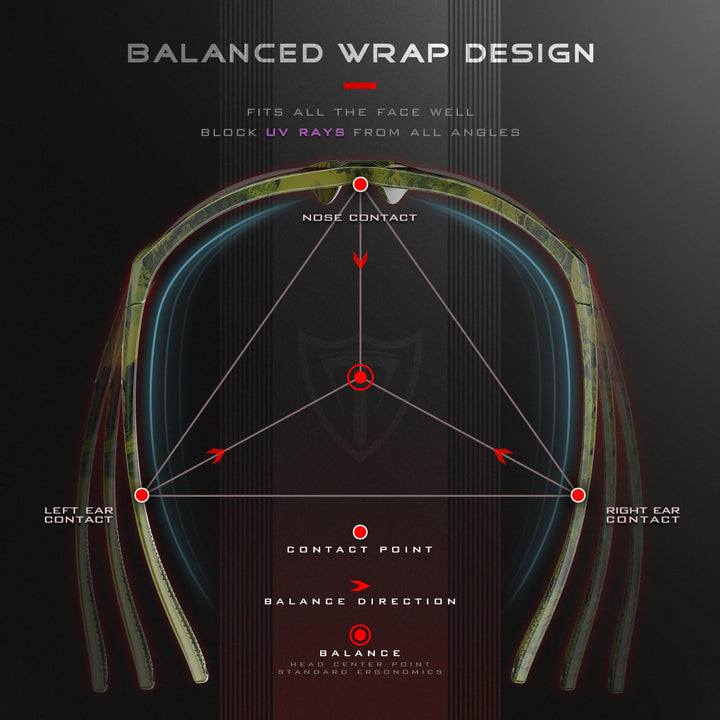 Polarized Wrap Sunglasses For Men Cycling Driving Fishing Sports Glasses Ultralight 5001 Camouflage