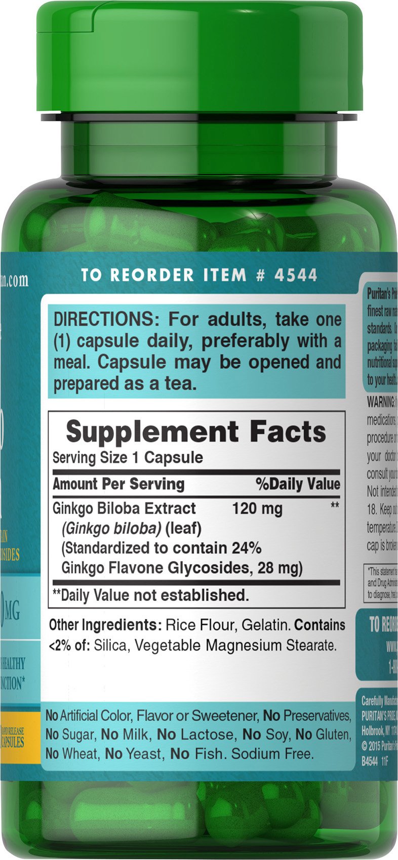 Puritan&#39;s Pride Ginkgo Biloba Standardized Extr