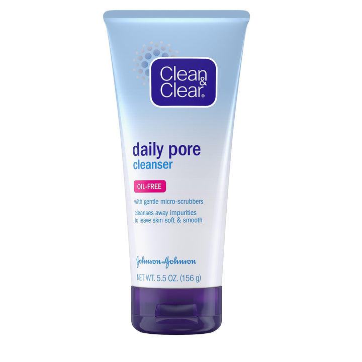 Clean &amp; Clear Daily Pore Facial Cleanser for Soft, Smooth Skin, Oil-Free Acne Face Wash for Normal, Oily &amp; Combination Skin Care, 5.5 oz