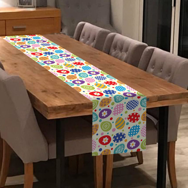 Easter Table Runner, 13x72 Inch Linen Easter Style Decor for Dining Table, Coffee Table, Holiday Parties, Easter Decorations