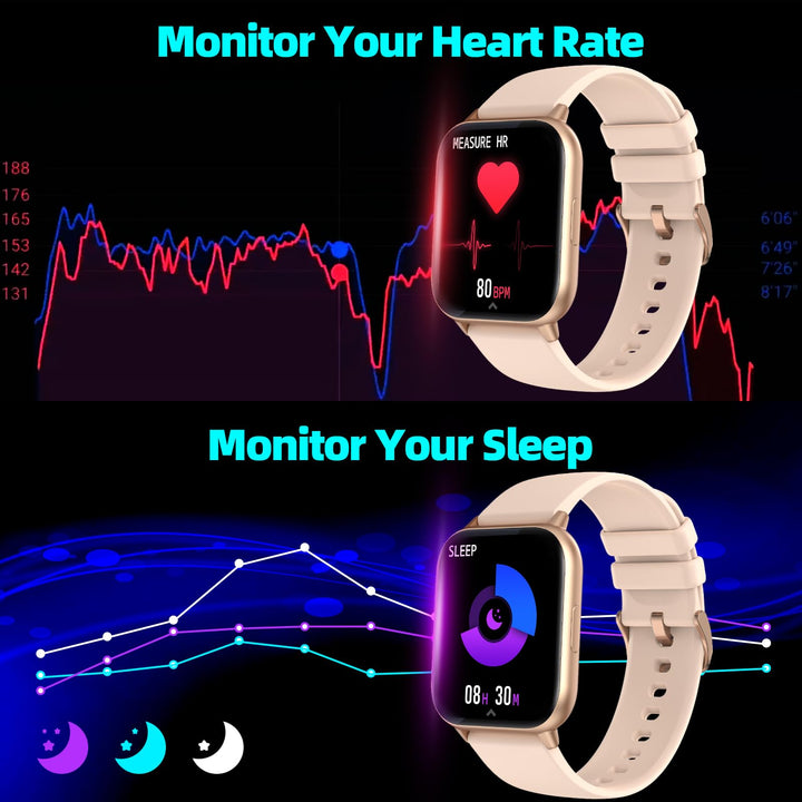 1.7'' Phone Smart Watch Answer/Make Calls, Fitness Watch with AI Control Call/Text, Android Smart Watch for iphone Compatible, Full Touch Smartwatch for Women Men, Heart Rate/Sleep Monitor Watch
