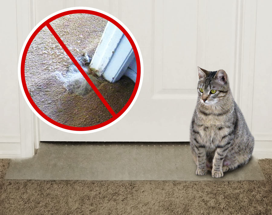 Carpet Scratch Stopper-Stop Cats from Scratching Carpets at Doorways Instantly-PRECUT to Fit Your Door-Requires No Cutting or Modification-5 Year Warranty-Patented