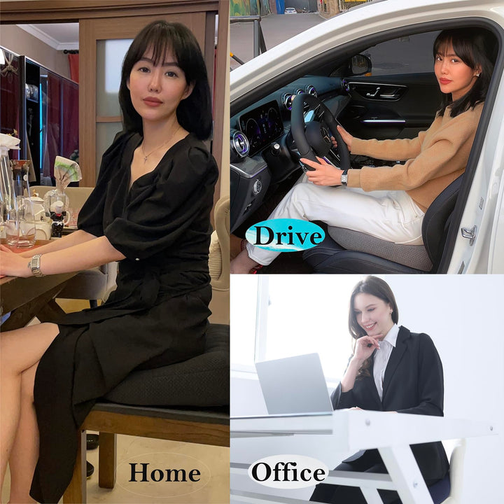 Adult Booster Seat Cushion, Car Seat Cushions for Short People/thick Office Chair Booster Seat Increase Field of View, for Trucks, Car, Office Chair, Home, Wheelchair,angle Lift Seat Cushion (grey)