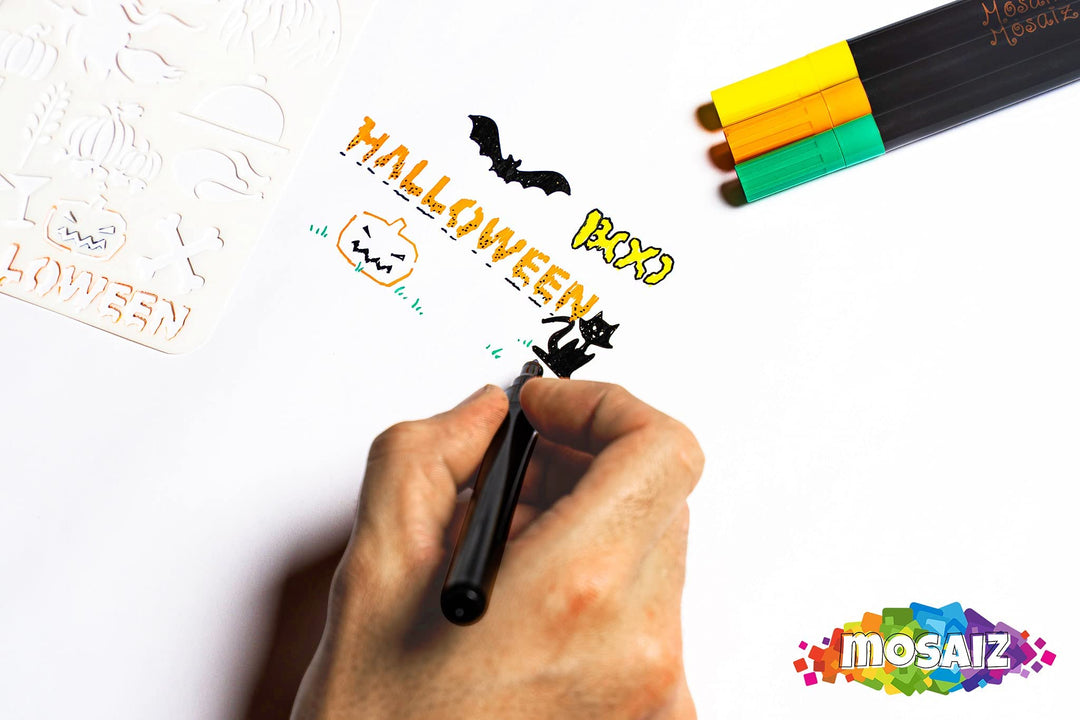 Stencils, 20 Pcs Drawing Stencils with Letter Stencils, Number, Themes for Christmas, Halloween, Birthday, Wedding, Bullet Journal Stencils for Painting on Wood, Canvas, Walls, Fabric, 4x7 inch