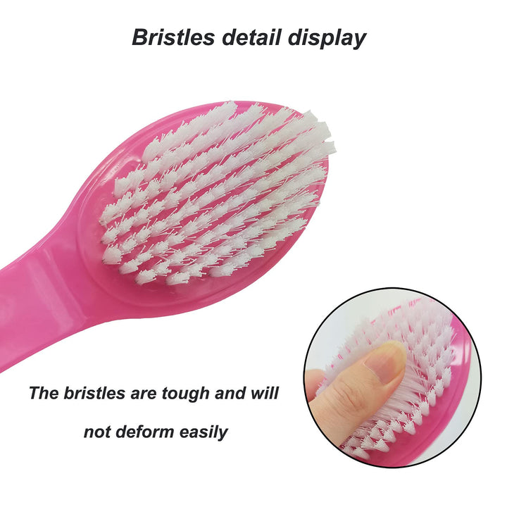 Pumice Stone Exfoliating Brush Foot Brush Body Scrub with Handle (red)