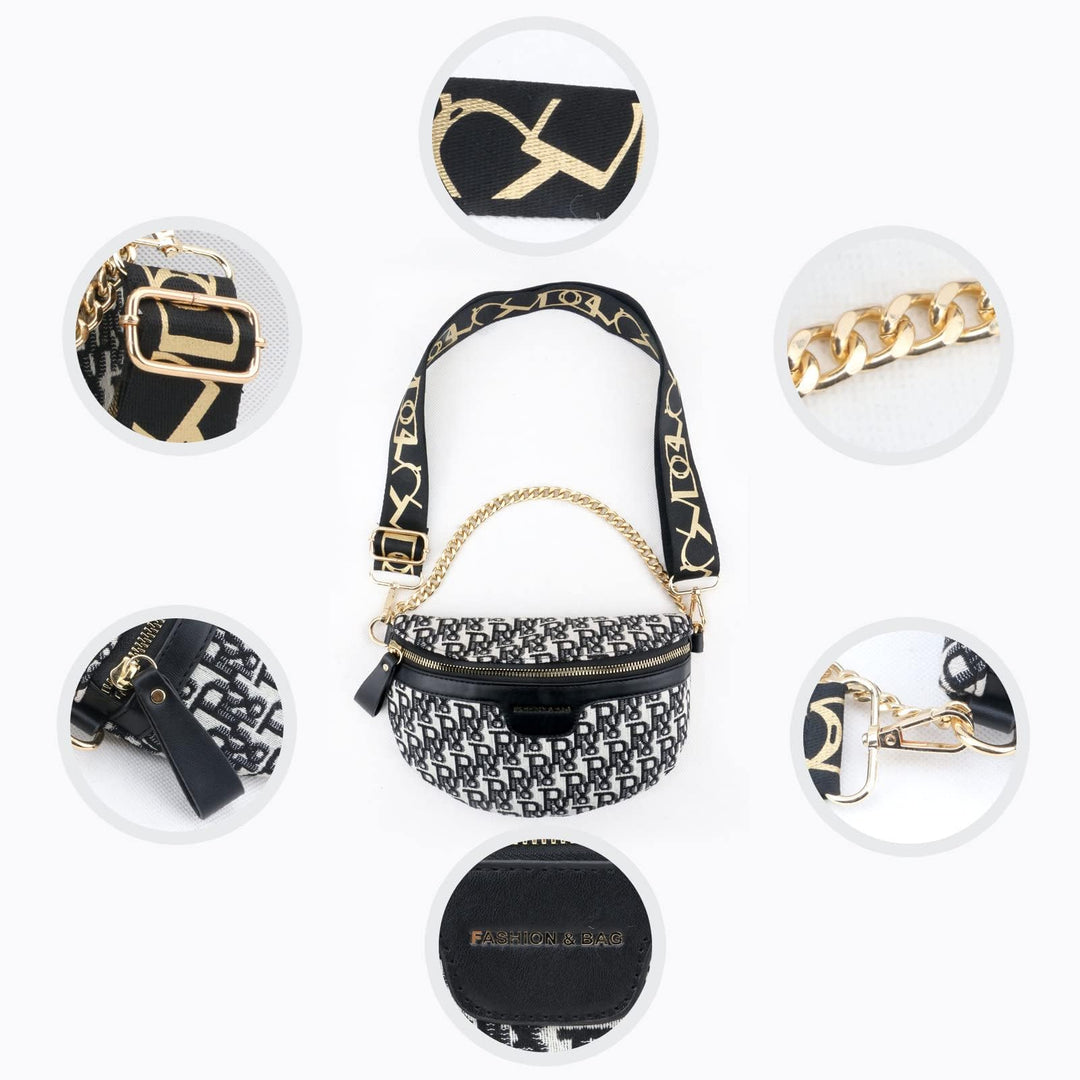 Crossbody Bags For Women, Unique portable small crossbody shoulder bag. (Black)