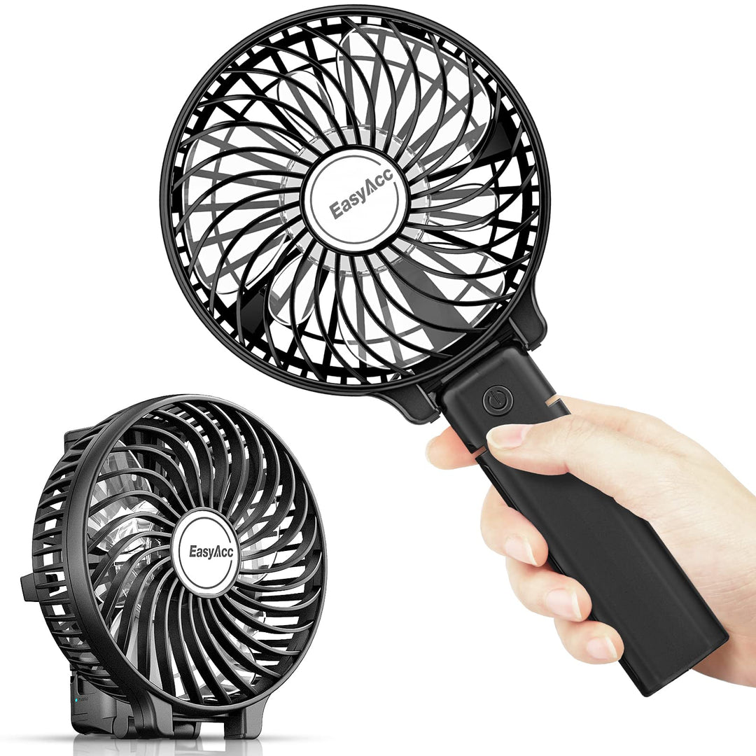 Mini Handheld Fan, Portable Fan Small USB Desk Fan Personal Hand Fan 3 Speed 10H Working Hours Rechargeable Battery Cooling Folding Fan for Travel Outdoor Office Household