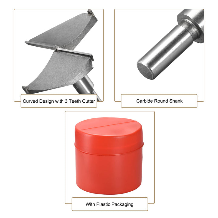 Forstner Wood Boring Drill Bit 90mm Dia. Hole Saw Carbide Alloy Steel Tip Round Shank Cutting Tool for Plywood Wood
