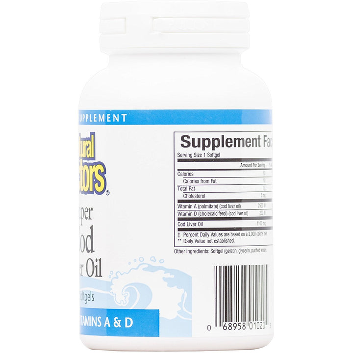 - Super Cod Liver Oil, Provides Vitamins A &amp; D, 90 Soft Gels