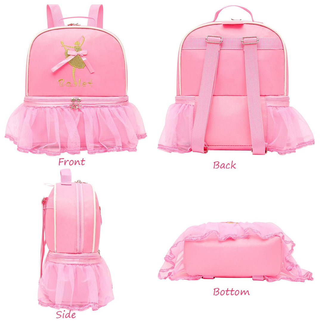 Cute Ballet Dance Backpack Tutu Dress Dance Bag with Key Chain Girls (Pink7 of tutu girl)