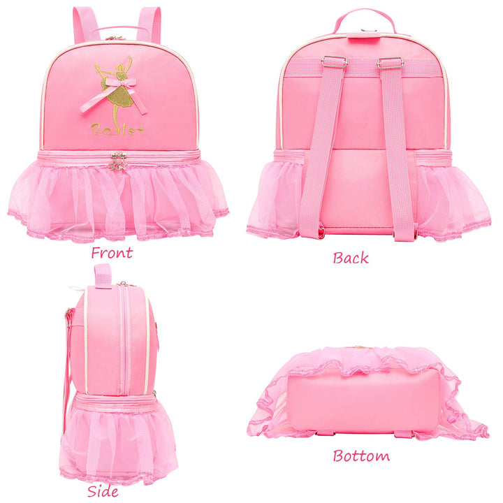 Cute Ballet Dance Backpack Tutu Dress Dance Bag with Key Chain Girls (Pink7 of tutu girl)
