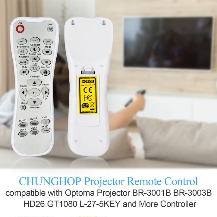 New Replacement Remote Control compatible with Optoma P