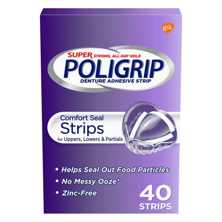 Comfort Seal Denture and Partials Adhesive Strips, 40 Count (Pack of 4)