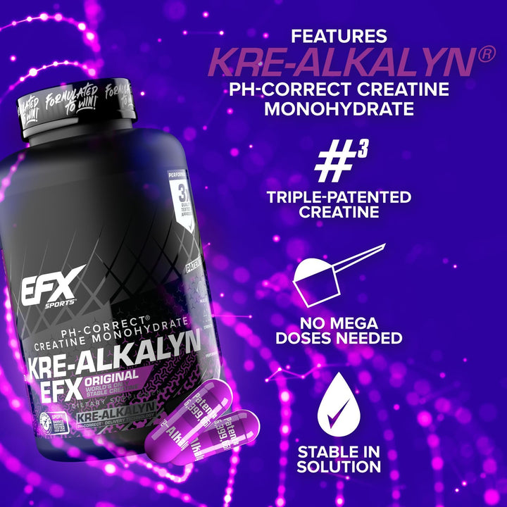 Kre-Alkalyn EFX | pH Correct Creatine Monohydrate Pill Supplement | Strength, Muscle Growth &amp; Performance | 120 Servings, 240 Capsules