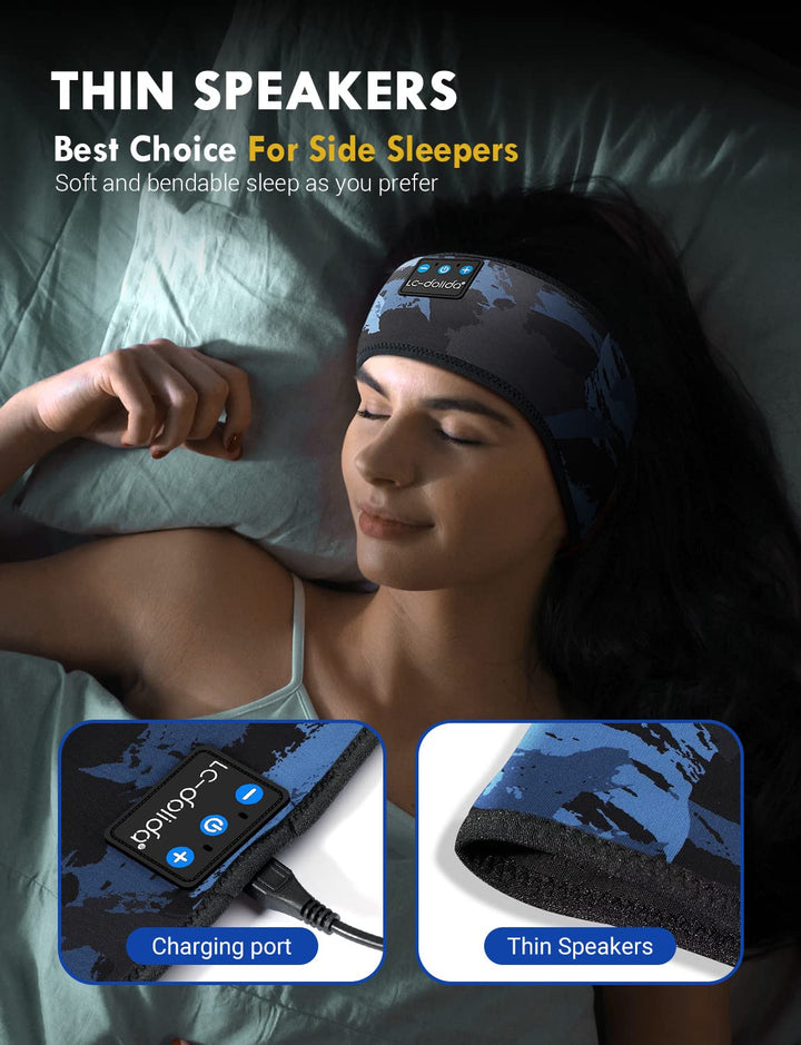 LC-dolida Sleep Headphones Bluetooth Headband Music Wir