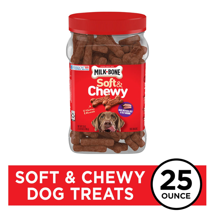 Soft &amp; Chewy Dog Treats, Beef &amp; Filet Mignon Recipe, 25 Ounce
