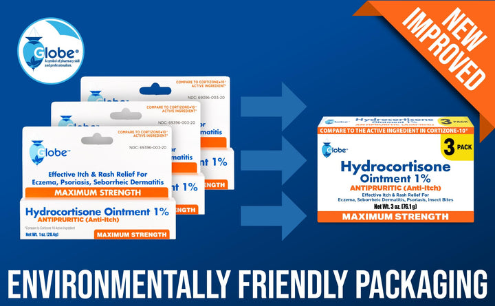 3 PACK Hydrocortisone Maximum Strength Ointment 1%, USP 1 Oz (Compare to the Active Ingredients in Cortizone-10)