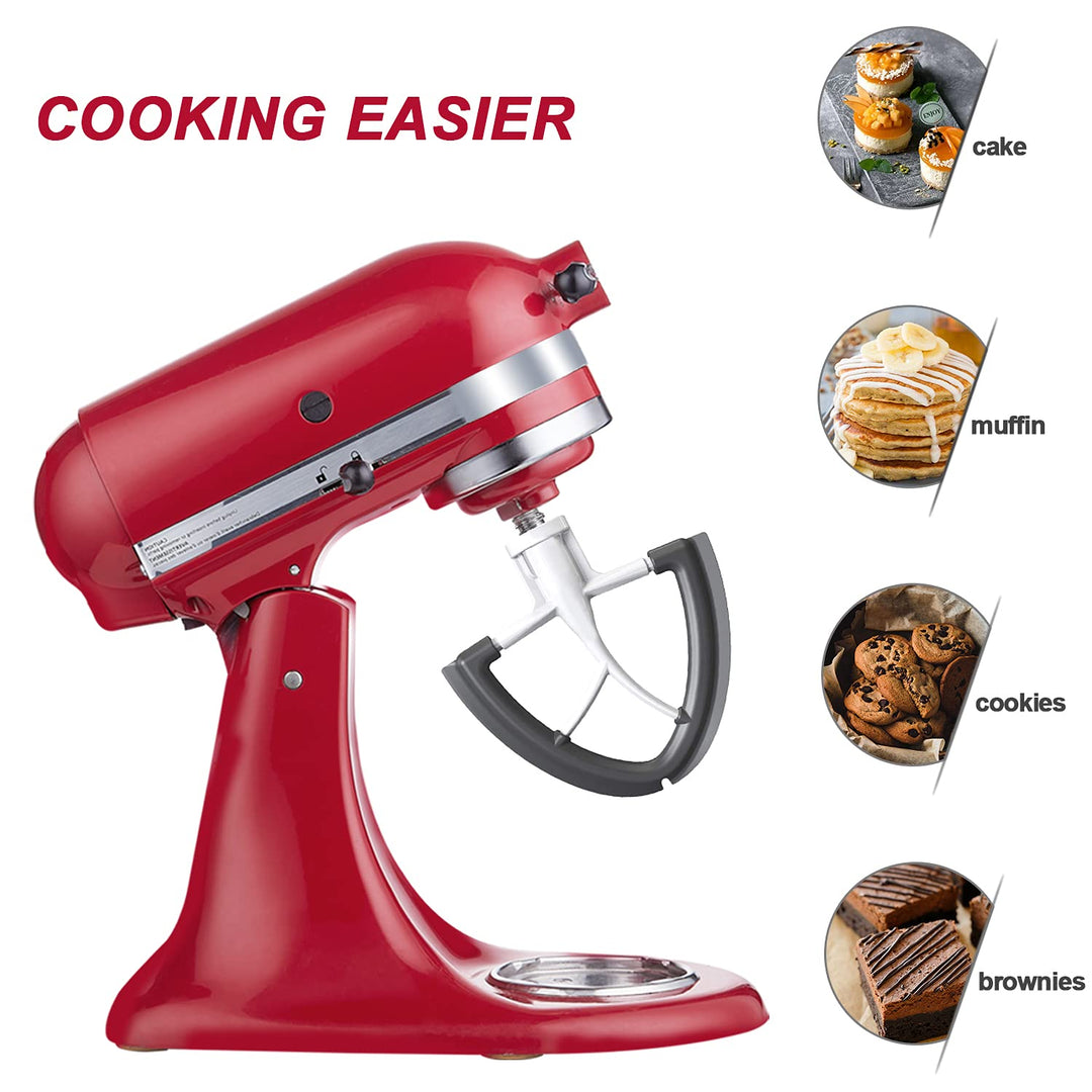 Flex Edge Beater for Kitchenaid, 4.5-5 Quart for Kitchenaid Mixer Attachments, Fits Tilt-Head for Kitchenaid Paddle with Scraper, As Kitchen Aid Accessories and Attachments