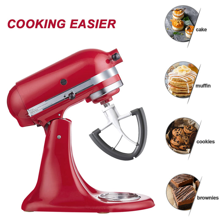 Flex Edge Beater for Kitchenaid, 4.5-5 Quart for Kitchenaid Mixer Attachments, Fits Tilt-Head for Kitchenaid Paddle with Scraper, As Kitchen Aid Accessories and Attachments