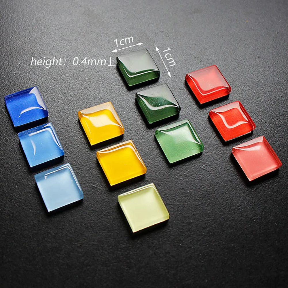 Mosaic Tiles Square Iridescent Crystal Mosaic Glass Tile for Crafts, Mosaic Pieces DIY Picture Frames Handmade Jewelry Art Decoration Gifts,100 Pieces (Cyan)