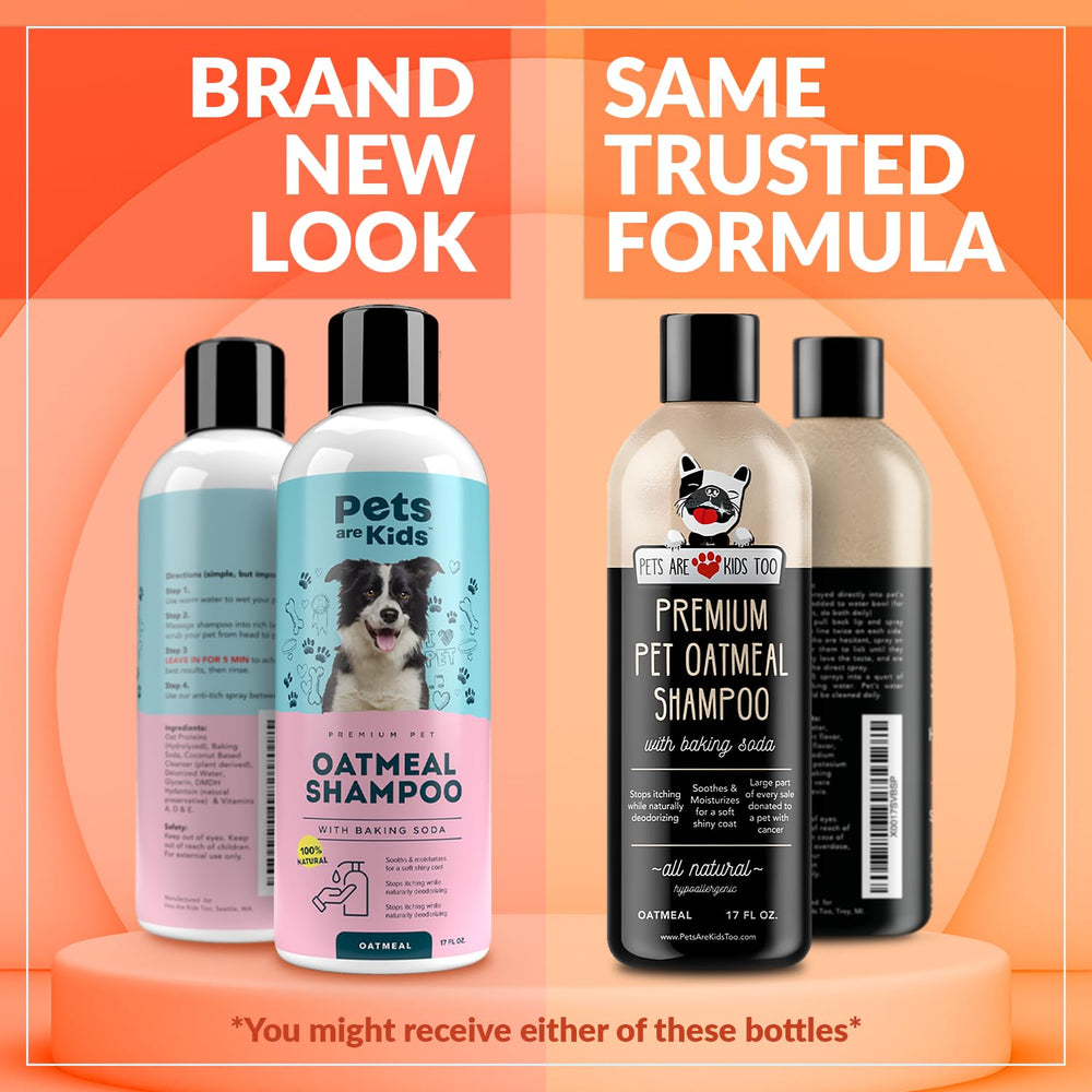 Oatmeal Dog Shampoo Baking Soda Hypoallergenic Anti Itch Moisturizing Soothing Deodorizing Pet Care Safe Puppy Shampoo Sensitive Skin Cat Shampoo - Coconut Based Cleanser 17 fl oz