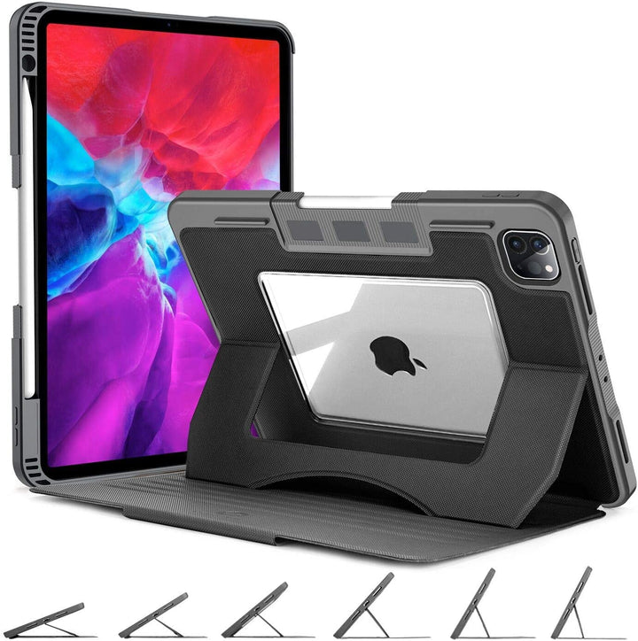 iPad Pro 11 inch Case 4th/3rd/2nd/1st Gen 2022/2021/2020/2018, 6 Viewing Angles Magnetic Stand + Pencil Holder + Auto Wake/Sleep Protective Case for iPad Pro 11 inch, Black