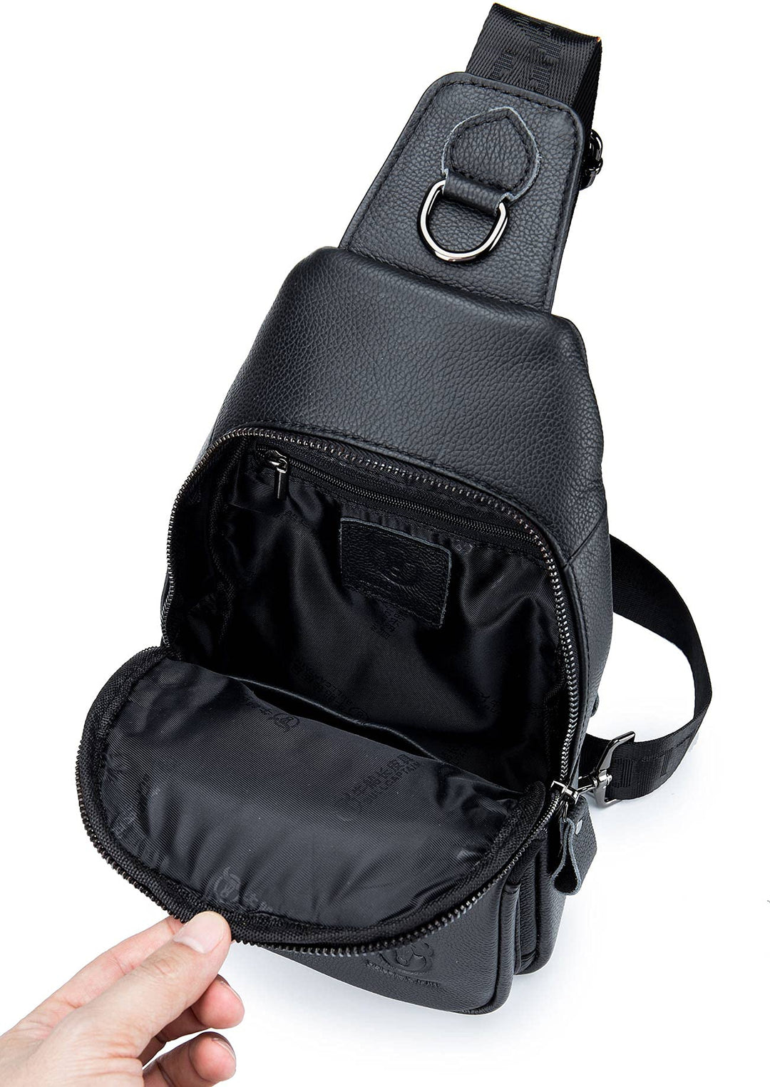 Genuine Leather Sling Bag Casual Chest Bag Travel Hiking Crossbody Shoulder Backpack Vintage Daypacks for Men&amp;Women (Brown)