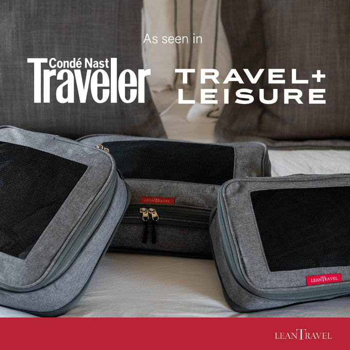 LeanTravel Compression Packing Cubes for Travel Organiz