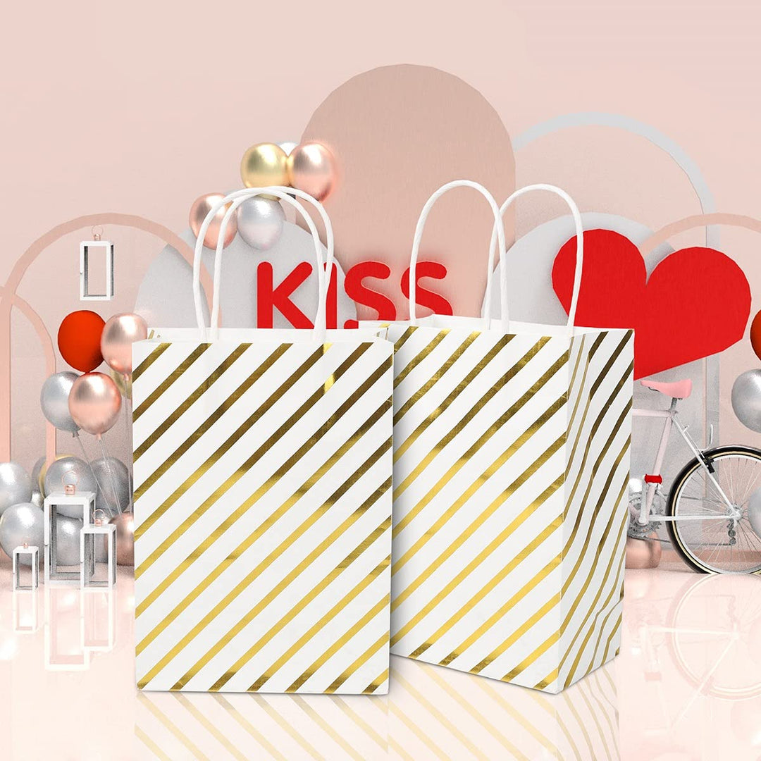 XNX 24 Pack Paper Gift Bags Party Favor Bags Recyclable