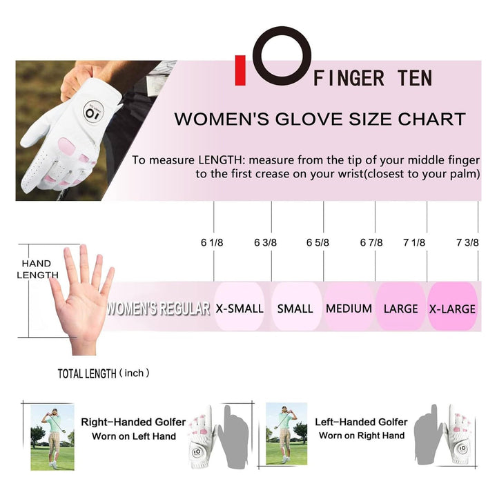 Women’s Ladies Golf Gloves Left Hand Right with Ball Marker Leather Grip 1 Pack, Pink Fit Woman Girl, Size Small Medium Large XL (Medium, Left)