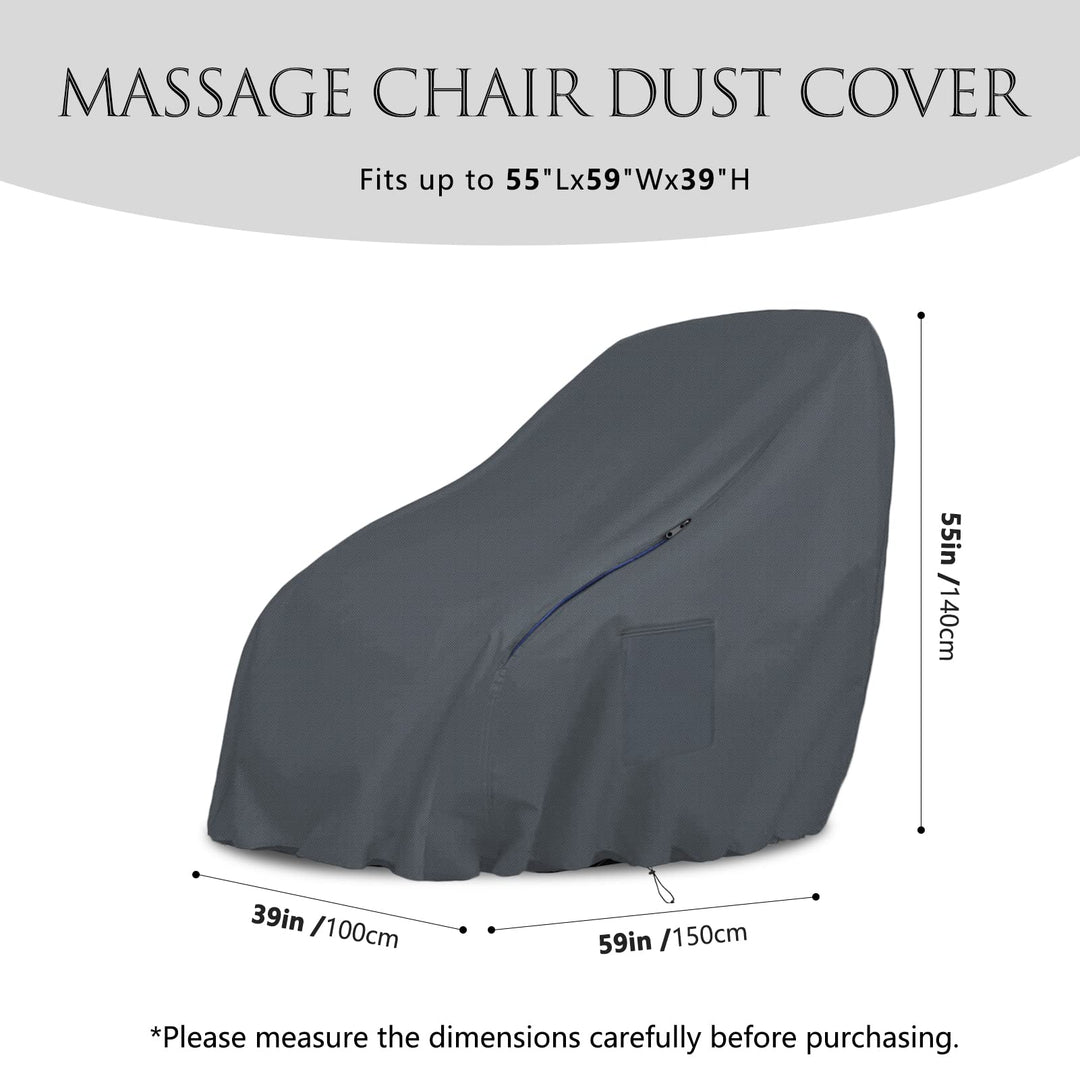 SOKINGCOVER Full Body Shiatsu Massage Chair Cover Universal Dust Protection Cover, 59 X 39 X 55 Inches with Zipper Waterproof Grey Massage Chair Cover