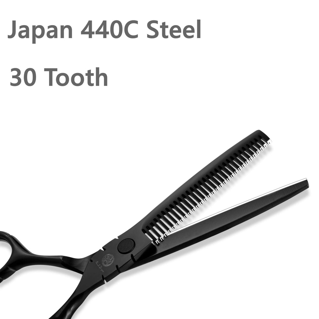Professional Japan 440C Hair Salon Cutting Shear and Barber Thinning Scissor Hairdressing Shear Set with Bag