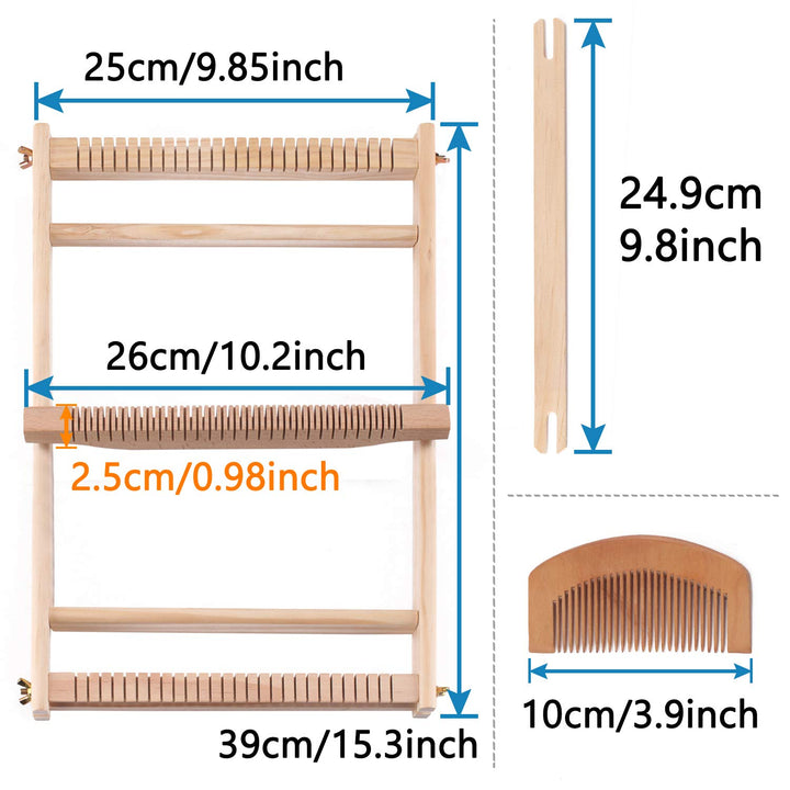 CYCHIRV Weaving Loom Kit, 15.2 H x 9.85 W Wooden Tapest